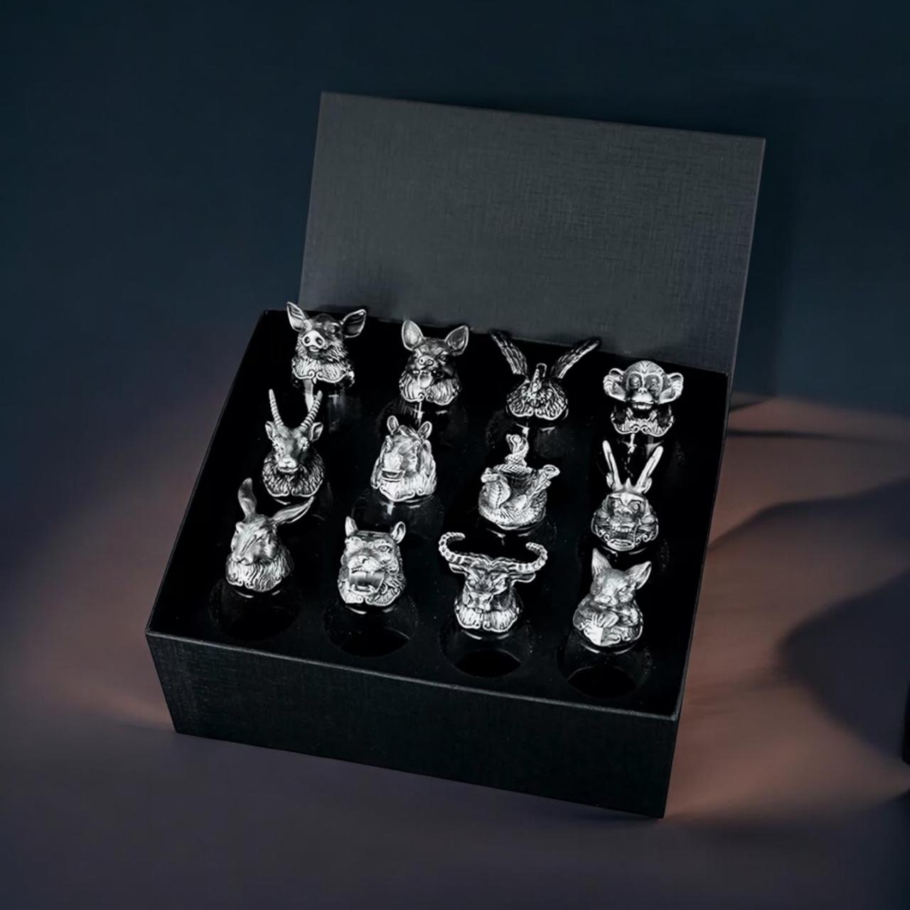 Cup set - Zodiac signs - silver