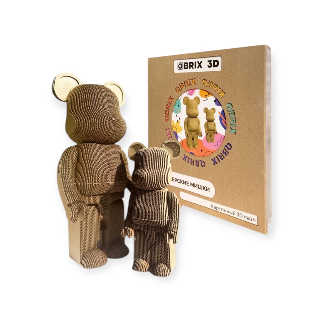 Картонный 3D пазл Медвежата