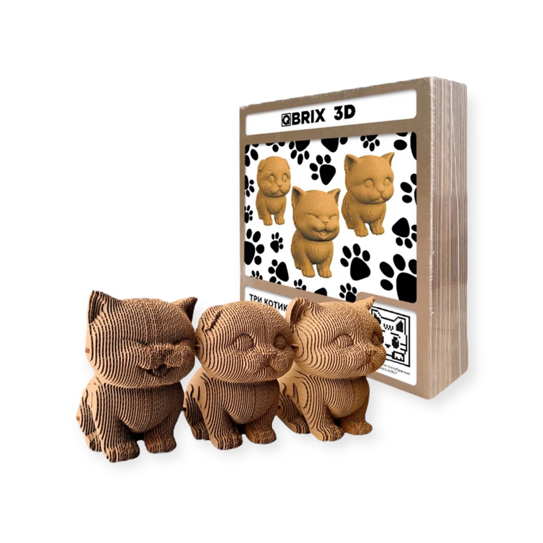 Картонный 3D пазл – Три кота