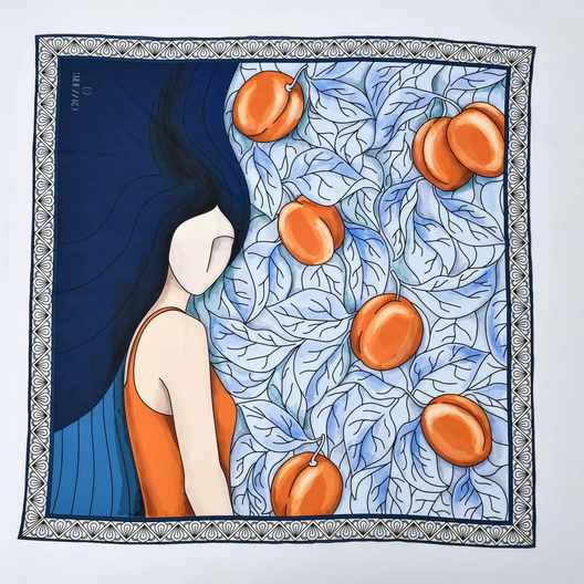 Շարֆ Արևահամ զարդ Ծիրան 70*70