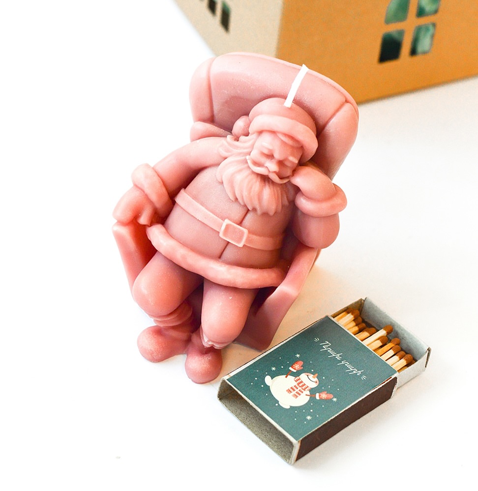 Candle - Santa Claus pink