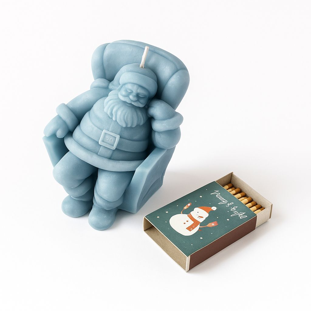 Candle - Santa Claus blue