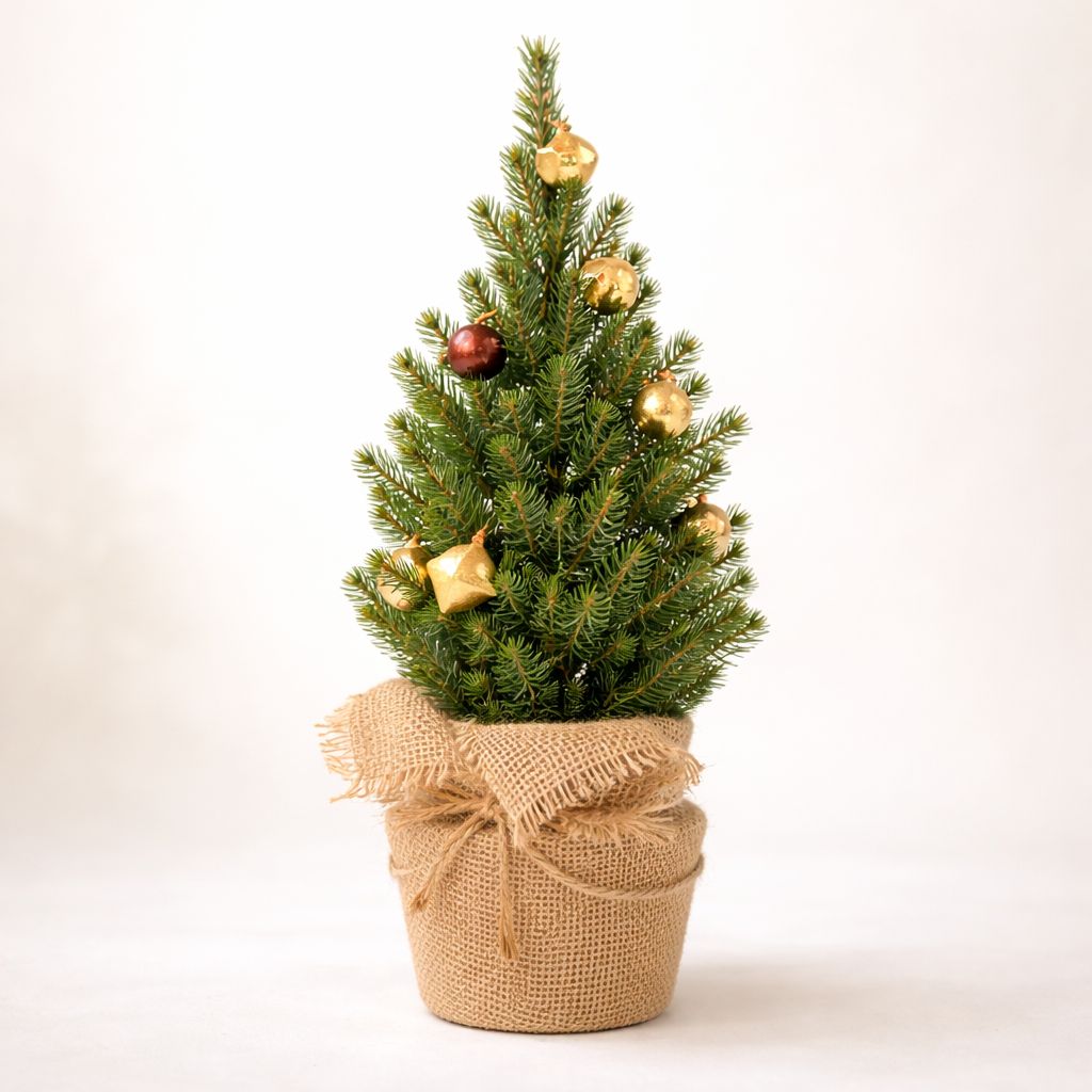 Natural Mini Spruce Tree - Decorated, craft