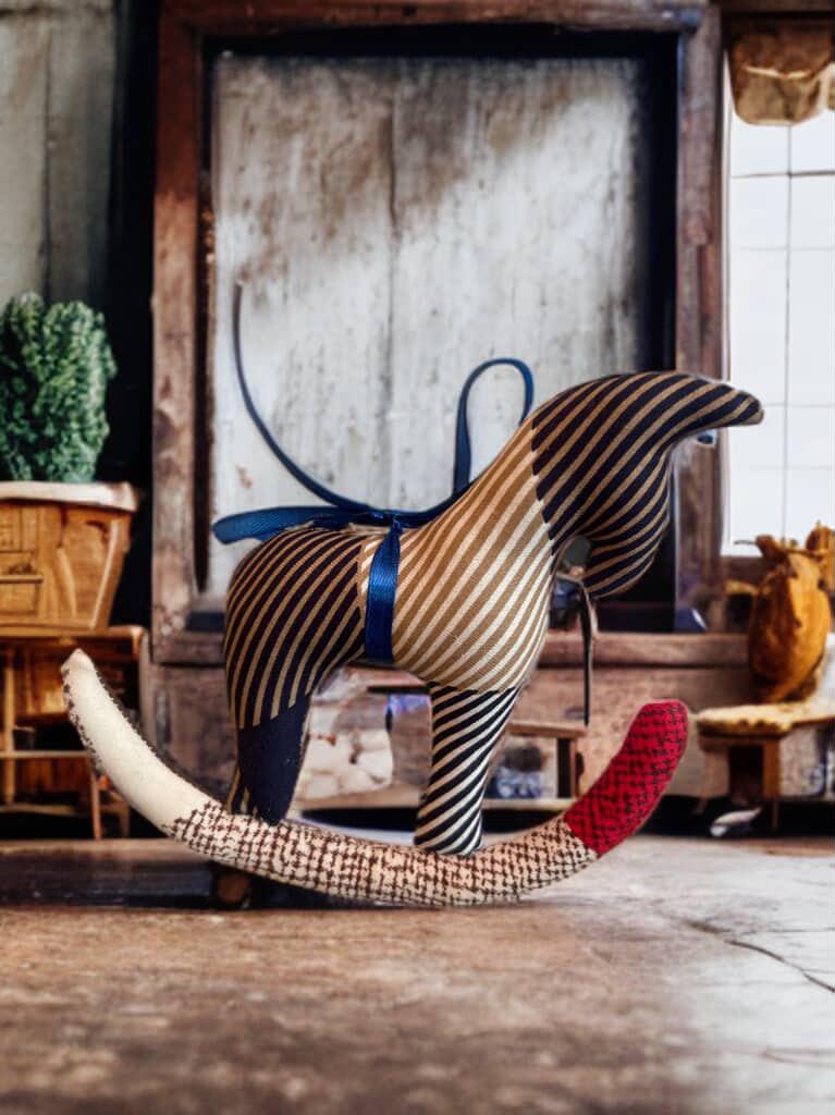Handmade Soft Rocking Horse - striped