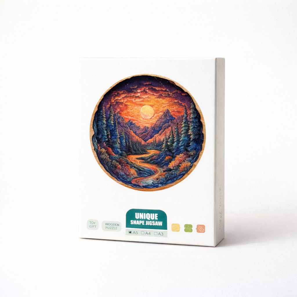 img-Փայտե փազլ «Լեռնային մայրամուտ»